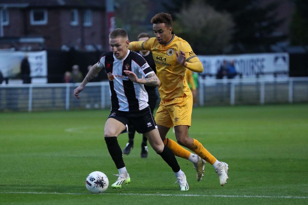 during the Vanarama National League North match between Spennymoor Town and Boston United at the Brewery Field, Spennymoor on Saturday 4th November 2023. (Photo: Mark Fletcher | MI News)