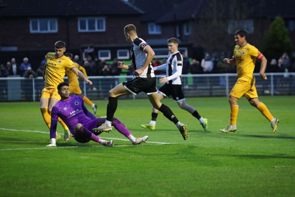 during the Vanarama National League North match between Spennymoor Town and Boston United at the Brewery Field, Spennymoor on Saturday 4th November 2023. (Photo: Mark Fletcher | MI News)