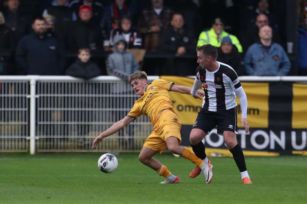 during the Vanarama National League North match between Spennymoor Town and Boston United at the Brewery Field, Spennymoor on Saturday 4th November 2023. (Photo: Mark Fletcher | MI News)