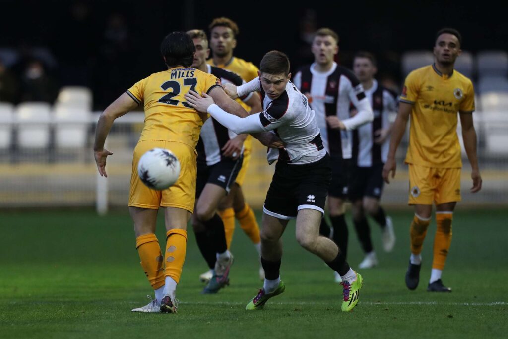 during the Vanarama National League North match between Spennymoor Town and Boston United at the Brewery Field, Spennymoor on Saturday 4th November 2023. (Photo: Mark Fletcher | MI News)