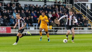 Spennymoor Town's Will Harris in action against Boston United