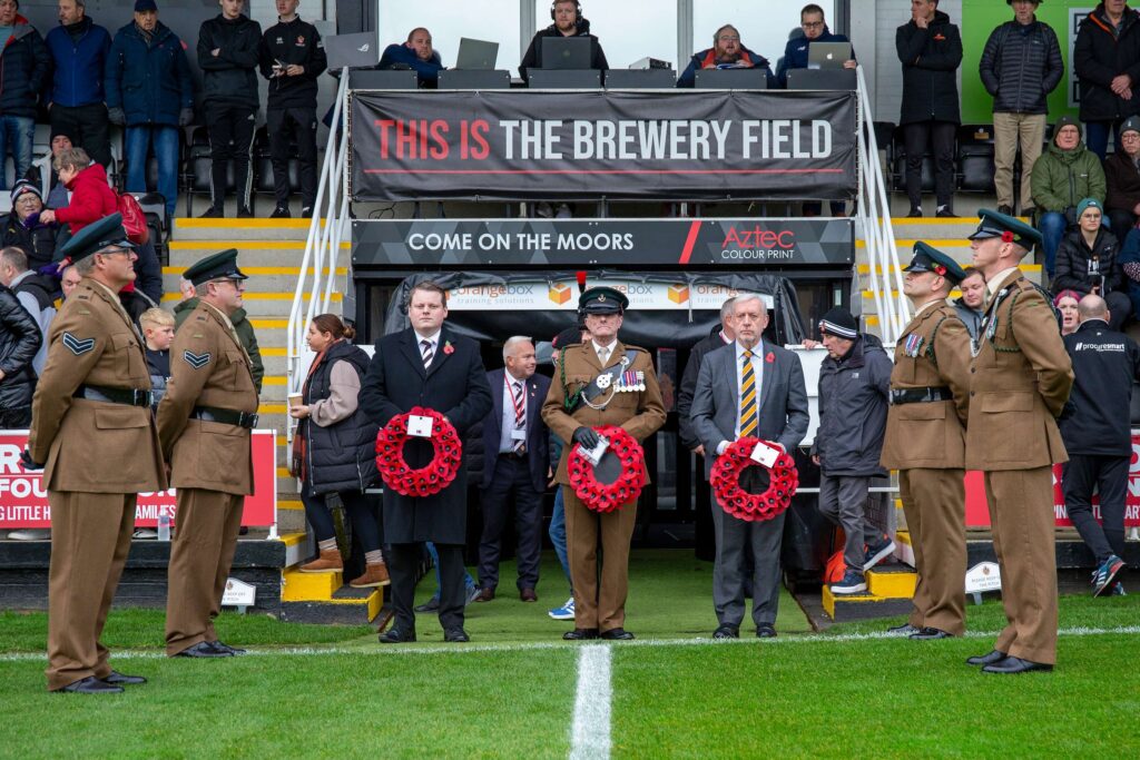 during the Vanarama National League North match between Spennymoor Town and Boston United at the Brewery Field, Spennymoor on Saturday 4th November 2023. (Photo: Mark Fletcher | MI News)