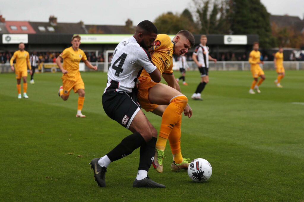 during the Vanarama National League North match between Spennymoor Town and Boston United at the Brewery Field, Spennymoor on Saturday 4th November 2023. (Photo: Mark Fletcher | MI News)