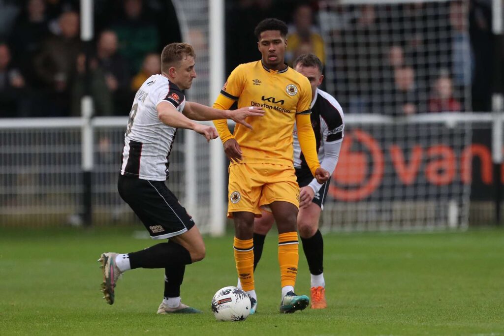 during the Vanarama National League North match between Spennymoor Town and Boston United at the Brewery Field, Spennymoor on Saturday 4th November 2023. (Photo: Mark Fletcher | MI News)