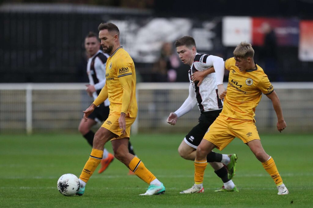 during the Vanarama National League North match between Spennymoor Town and Boston United at the Brewery Field, Spennymoor on Saturday 4th November 2023. (Photo: Mark Fletcher | MI News)