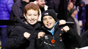 Young Spennymoor Town fans at The Brewery Field