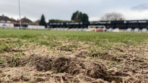 A frozen pitch at Spennymoor Town