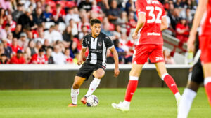 Evan Khouri in action for Grimsby Town