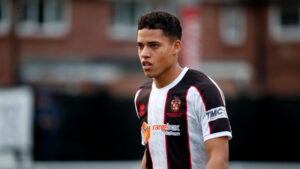 Midfielder Evan Khouri in action for Spennymoor Town