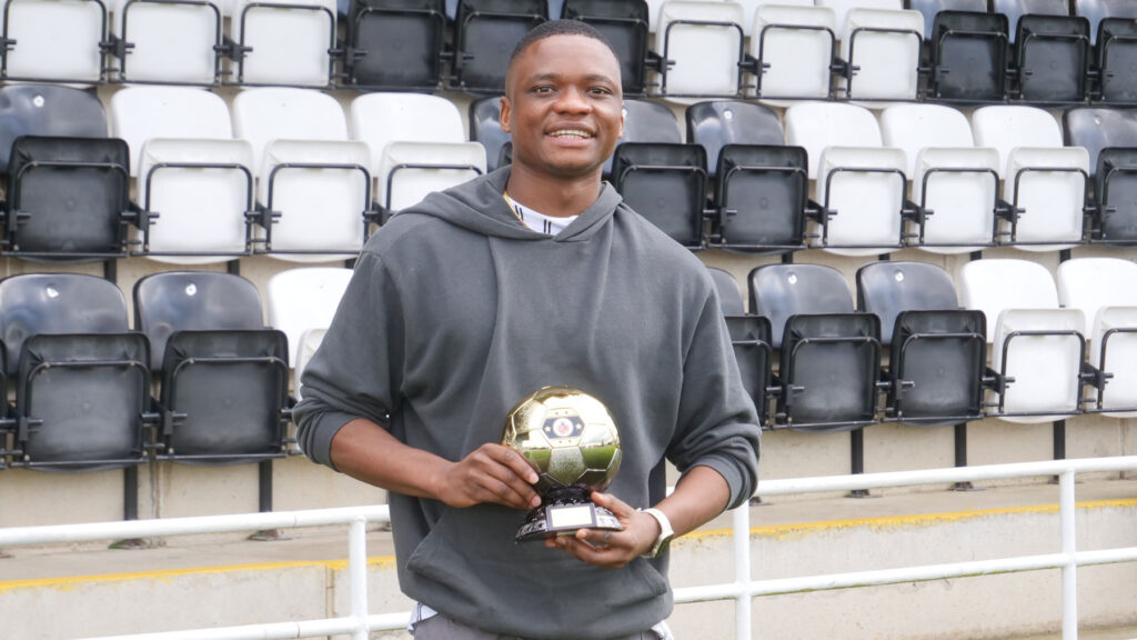 John Lufudu collects his Spennymoor Town Player of the Year award