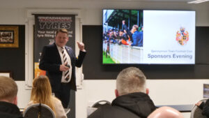Spennymoor Town Managing Director Ian Geldard at the Club's Sponsors Night