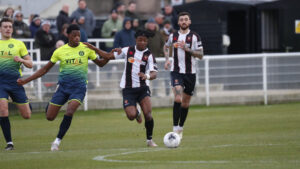 Donald Chimalilo in action for Spennymoor Town against Peterborough Sports