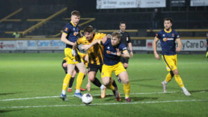 Ben Pollock in action for Spennymoor Town at Southport