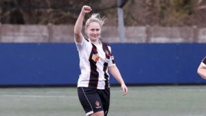 Spennymoor Town Ladies' Drew Seymour celebrates her goal against Barnsley