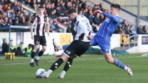 Reece Staunton in action for Spennymoor Town against Chester