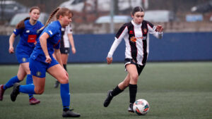 Spennymoor Town Ladies winger Beth Enguita in action