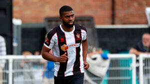 Defender Keenan Ferguson in action for Spennymoor Town