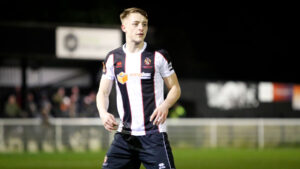 Midfielder Finley Shrimpton in action for Spennymoor Town