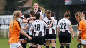 Spennymoor Town Ladies celebrate after scoring