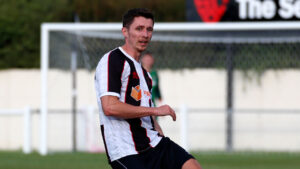 Owen Gallacher in action for Spennymoor Town at Newton Aycliffe