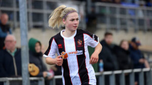 Lauren Gray in action for Spennymoor Town Ladies