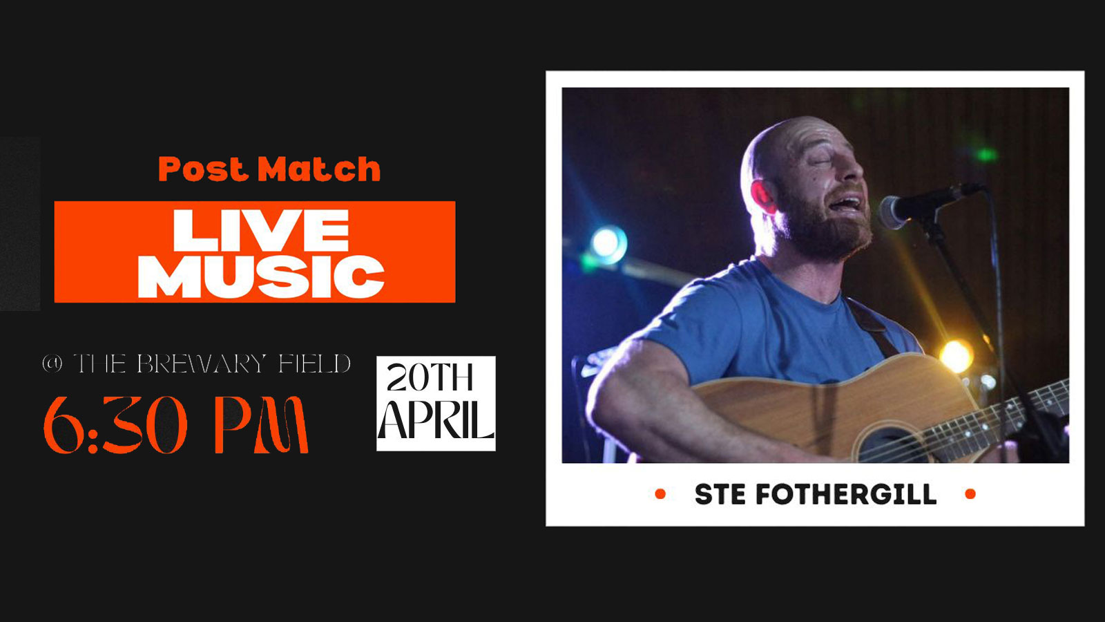 Live music from Ste Fothergill at Spennymoor Town