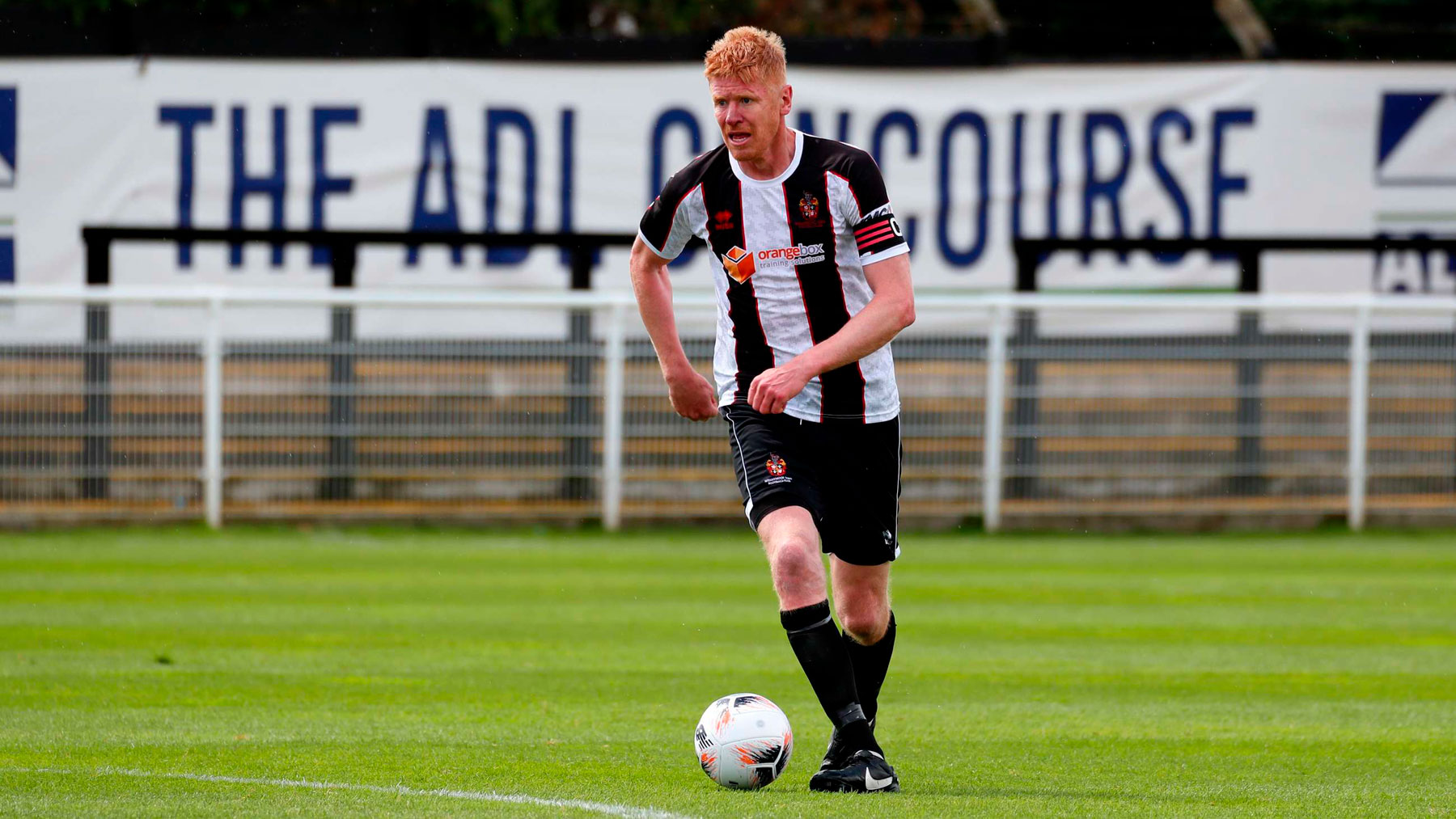 Spennymoor Town defender James Curtis on the ball