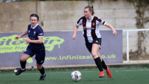 Spennymoor Town Ladies' midfielder Holly Middleton in action