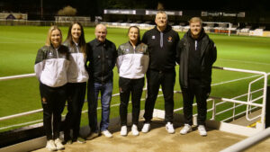 Greg Francis with Spennymoor Town Ladies players and management