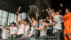 Marine celebrate their promotion to National League North