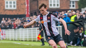 Defender Dan Myers in action for Spennymoor Town