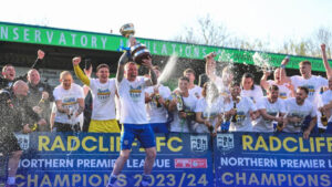 Radcliffe celebrate their title win in 2023/24