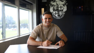 Rob Ramshaw signing his new Spennymoor Town contract