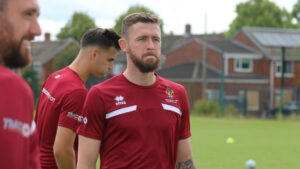 Spennymoor Town defender Dan Rowe in training