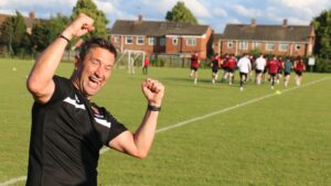 Spennymoor Town boss Graeme Lee at training