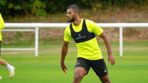 Defender Ryan Bartley in training with Derby County