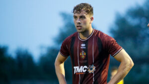 Defender Reece Staunton in action for Spennymoor Town