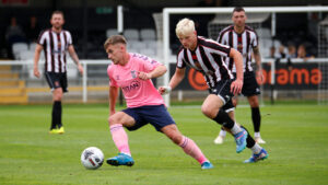 Spennymoor Town defender Callum Luck in action against York City