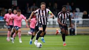 Spennymoor Town midfielder Rob Ramshaw in action against York City