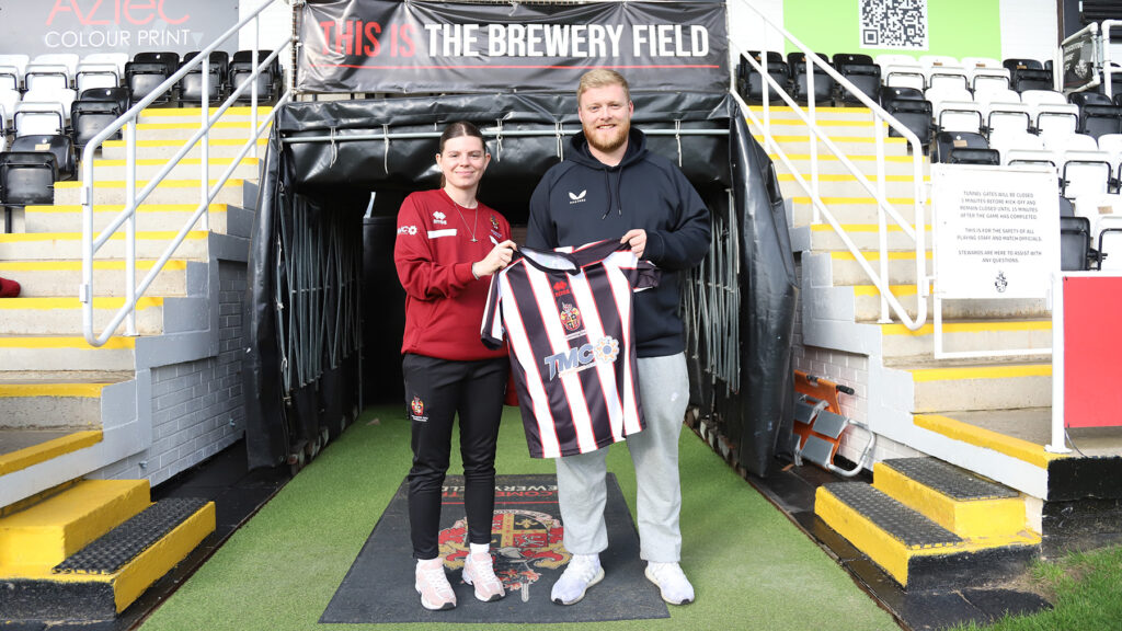 Spennymoor Town Ladies signing Aimee Steele with Billy Shackleton