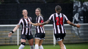 Spennymoor Town Ladies celebrate a goal against Hull United