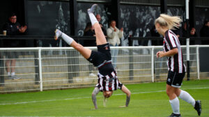 Spennymoor Town Ladies forward Jess Dawson celebrates her goal against York RI