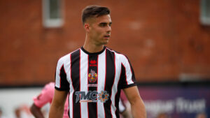 Midfielder Isaac Fletcher in action for Spennymoor Town