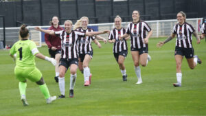 Spennymoor Town Ladies celebrate their FA Cup win over Rutherford