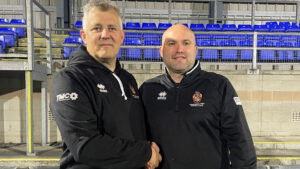 Spennymoor Town Ladies boss Brent Smithson with First Team Coach Damian Shanahan