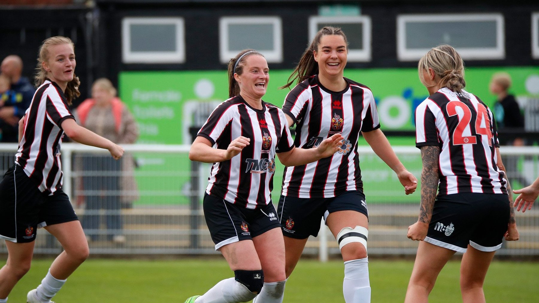 Spennymoor Town Ladies attacker Autumn Colledge celebrates her goal against Worksop