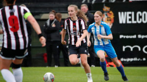 Midfielder Becca Drinkald in action for Spennymoor Town Ladies