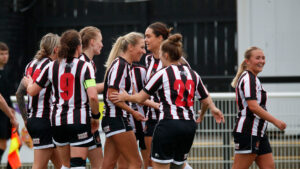 Spennymoor Town Ladies celebrate a goal against York RI