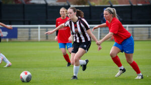 Spennymoor Town Ladies forward Holly Doogan in action