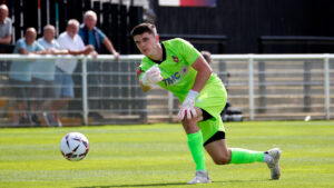 Spennymoor Town goalkeeper Brad James in action